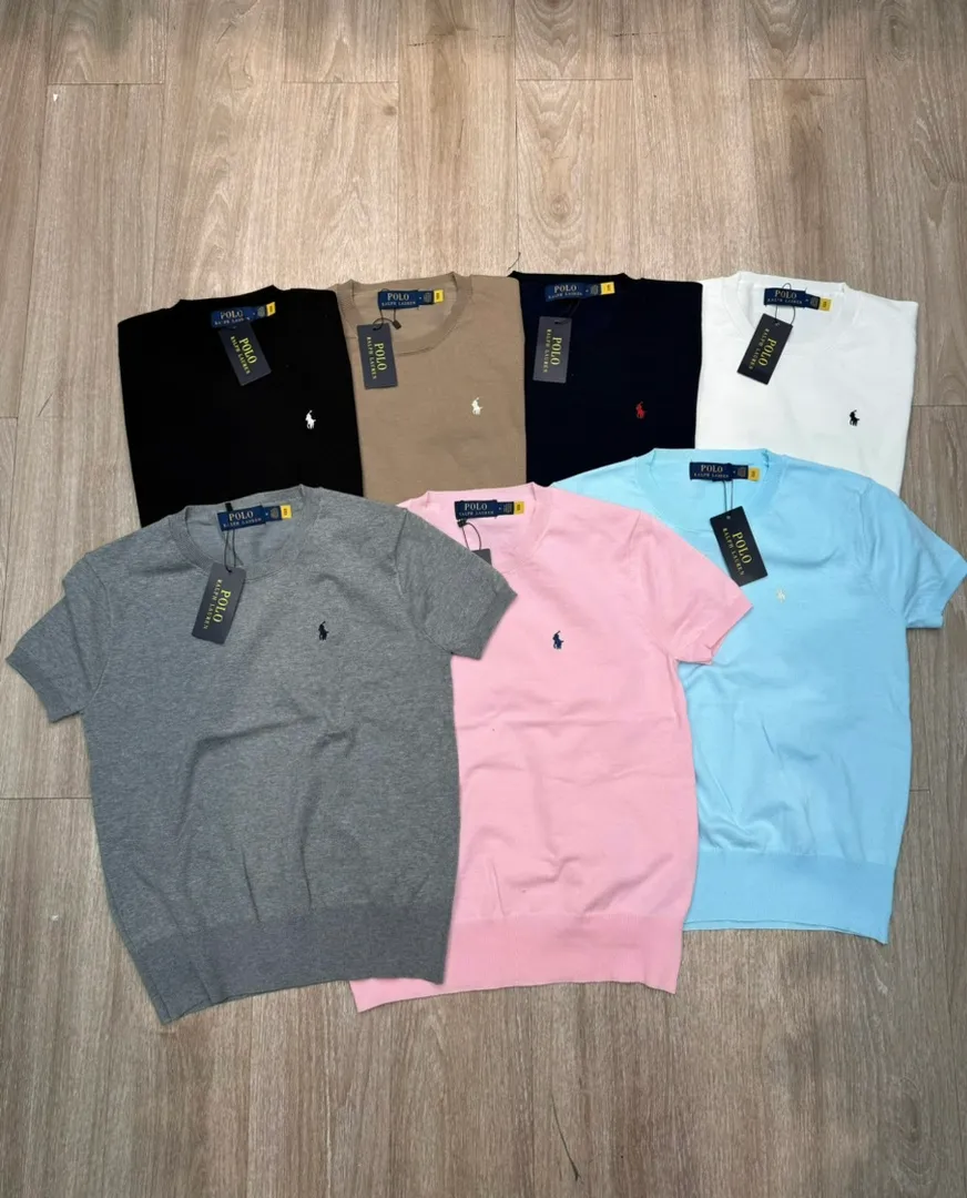 🅿️118 L17 #Ralph Lauren • New round neck embroidered short-sleeved bottoming knitted sweater ✅✅✅ Ready in stock Focus on quality Feel free to compare Evergreen models that will not be removed from the shelves Bosses can rest assured to sell Size: S M L